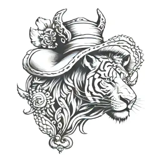 assam hat + Lion + Rhino horn - Variation 2