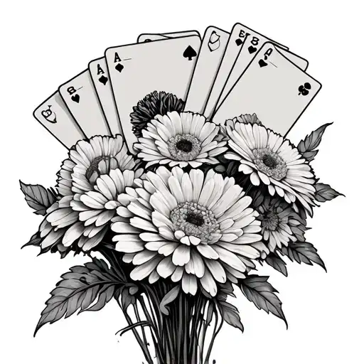 marigold and cosmo bouquet with cards sticking out