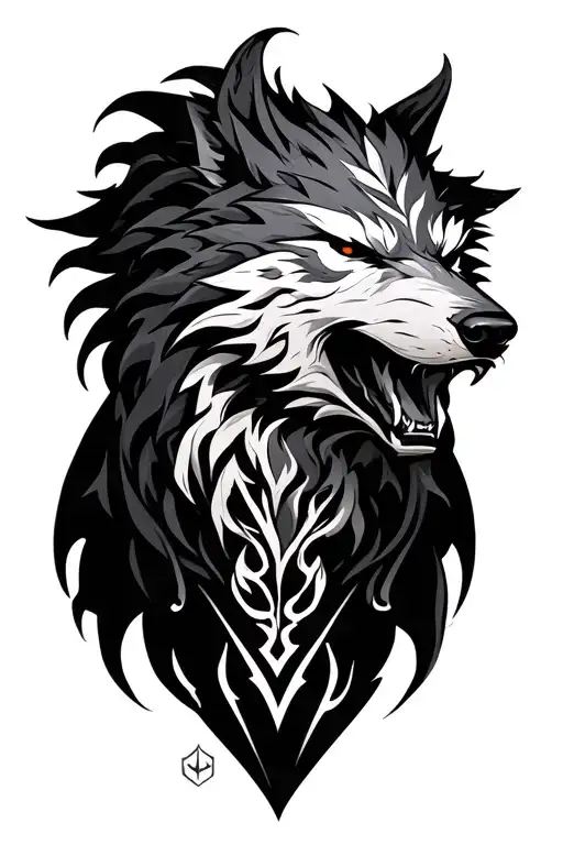 fenrir whit runes