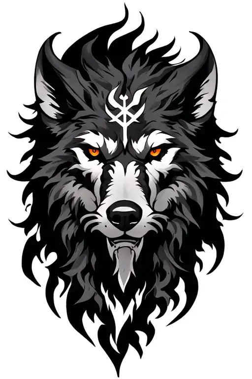 fenrir whit runes - Variation 2