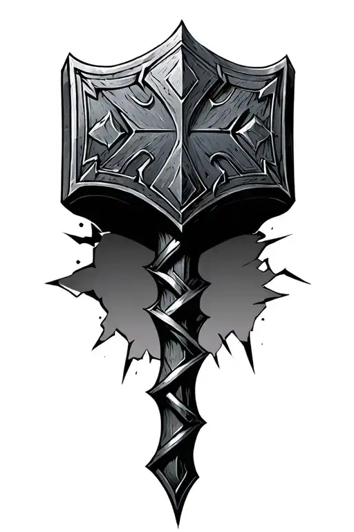 Thor hammer broken dark - Variation 2
