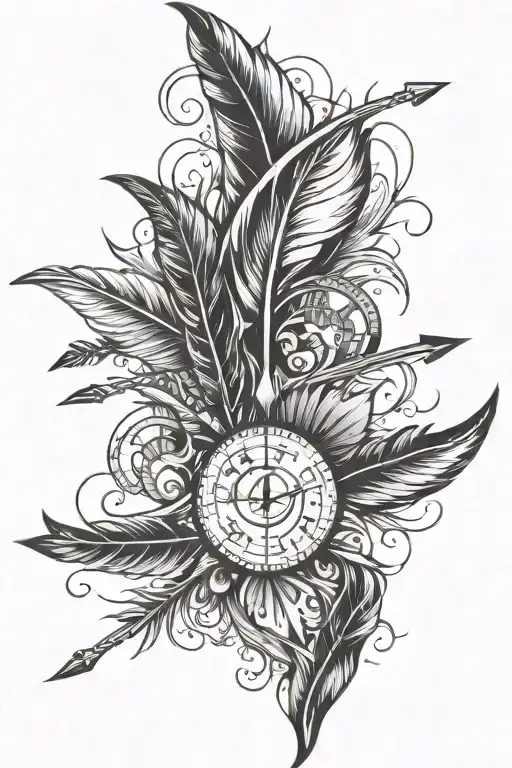 Arrow, feather, jupiter, sagittarius - Variation 2