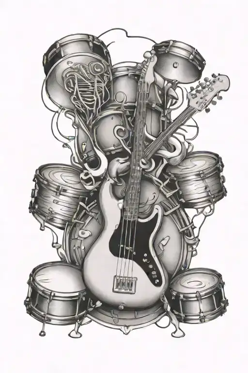bass guitar and drums mixed together - Variation 2