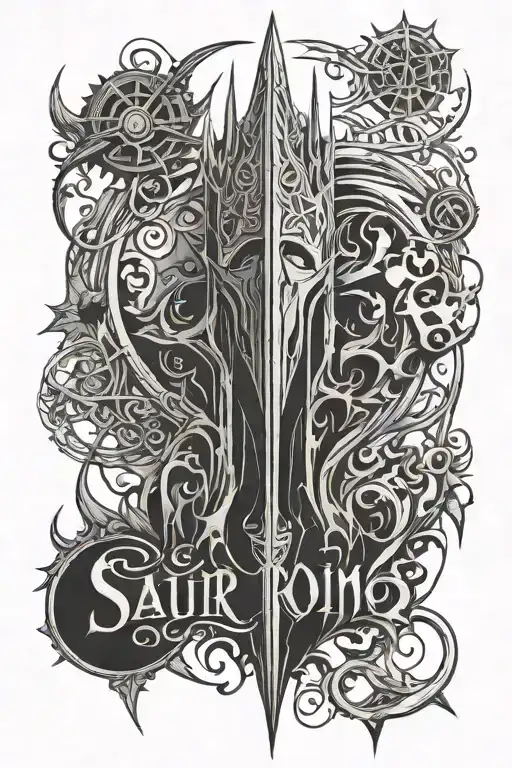 sauron dark lettering