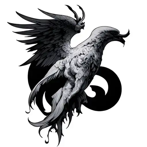 Engel tattoo design - Variation 4