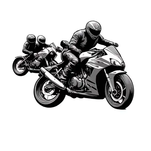 two bikers riding together harley and kawasaki ninja motorcycle