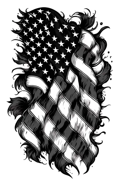 American flag intertwined