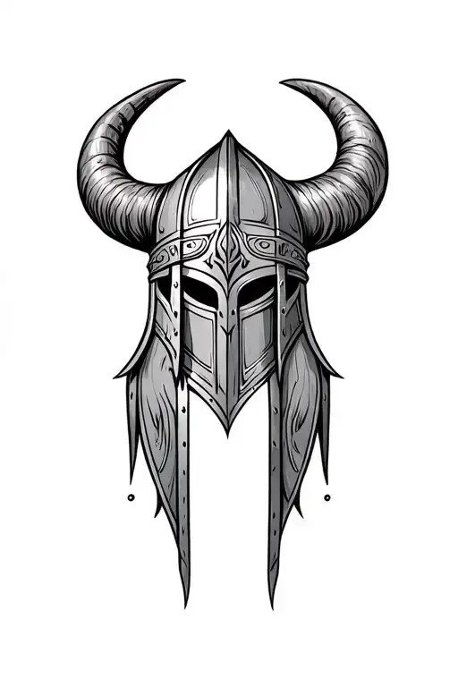 Viking helmet huge horns runes north - Variation 2