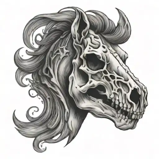 Horse skull with smoke - Variation 2