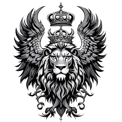 Rajput phoenix lion crown prince logo tattoo