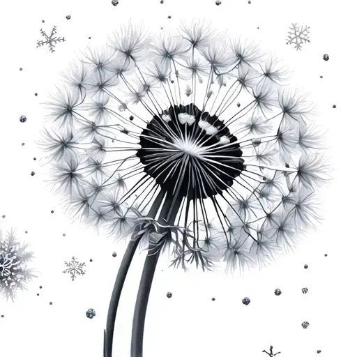 dandelion turning into snowflakes