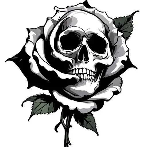 rose with a skull inside it,gothic 