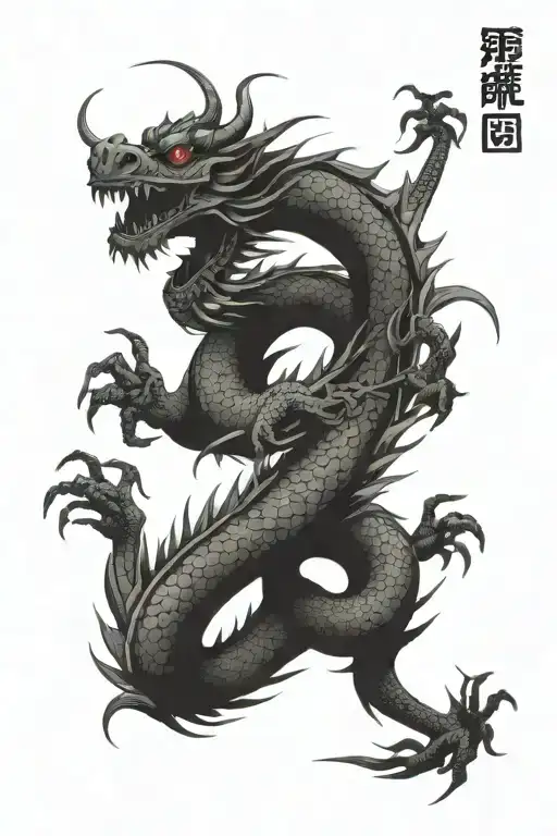 Japanese dragon tattoo forearm tattoo - Variation 1