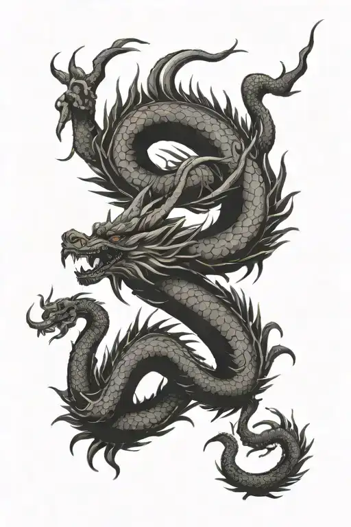 Japanese dragon tattoo forearm tattoo - Variation 2