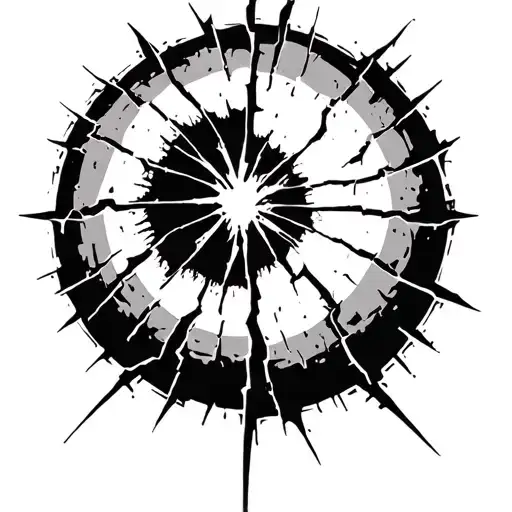 cracked circle tattoo - Variation 4