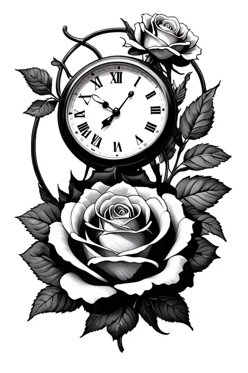rose and clock - Variation 2