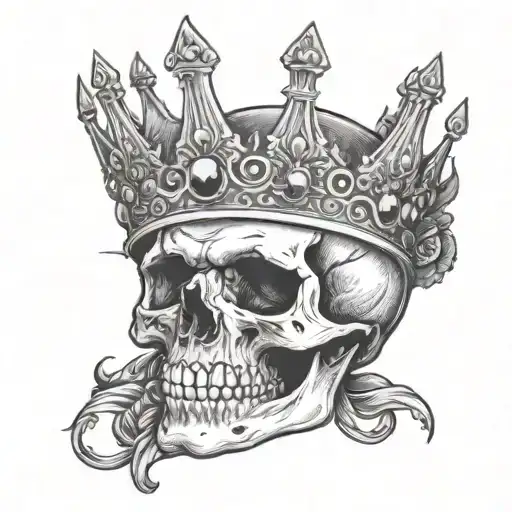 skull head wearing a crown - Variation 2