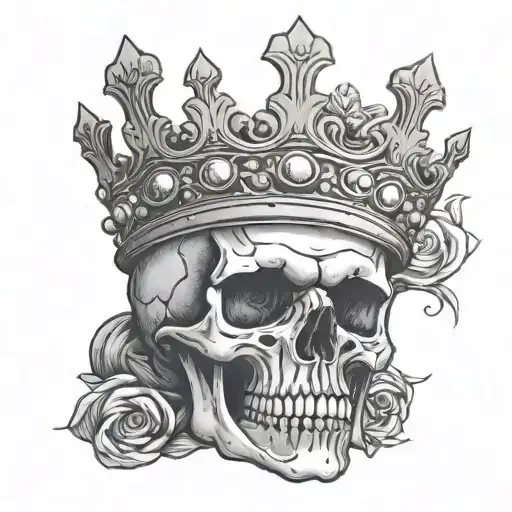 skull head wearing a crown - Variation 3