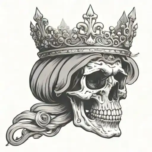 skull head wearing a crown - Variation 4