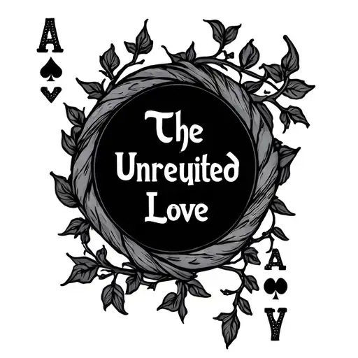 Circle of vines with Poker Aces and with the Unrequitled Love phrase - Variation 2
