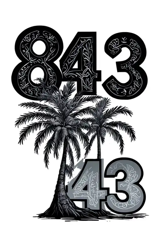 "843" palmetto trees - Variation 2