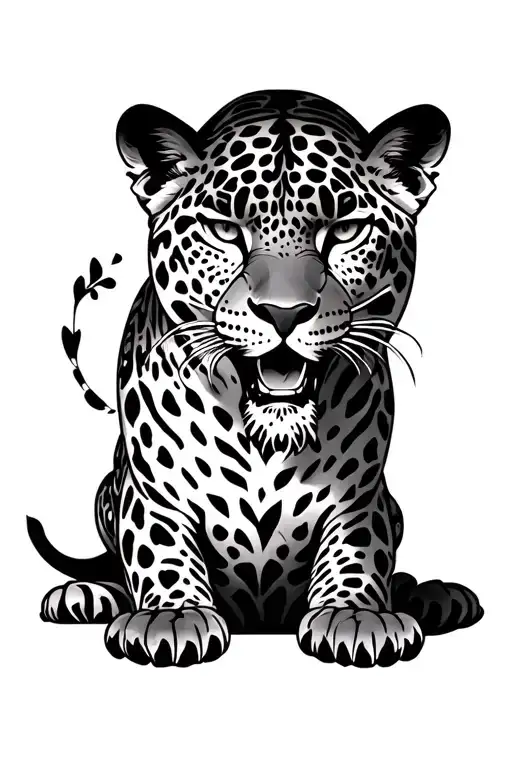 a jaguar but its fur is heart shaped like - Variation 2