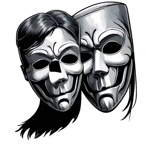 borderline personality disorder theater mask - Variation 2