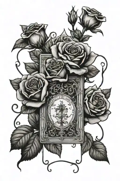 tarot cards and roses