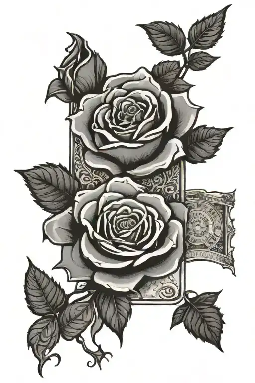 tarot cards and roses - Variation 2