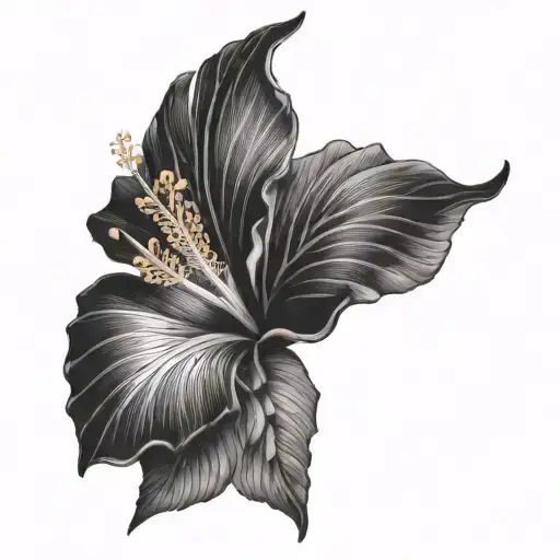 hibiscus, fern, Adam's rib - Variation 3