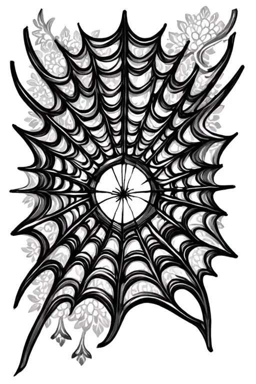 fineline lace spiderweb shoulder tattoo design - Variation 2