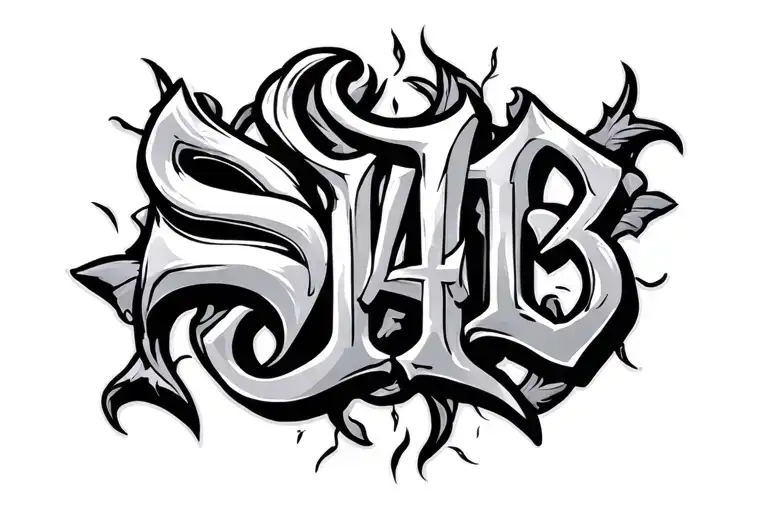 Word tattoo of sin 4413 - Variation 2
