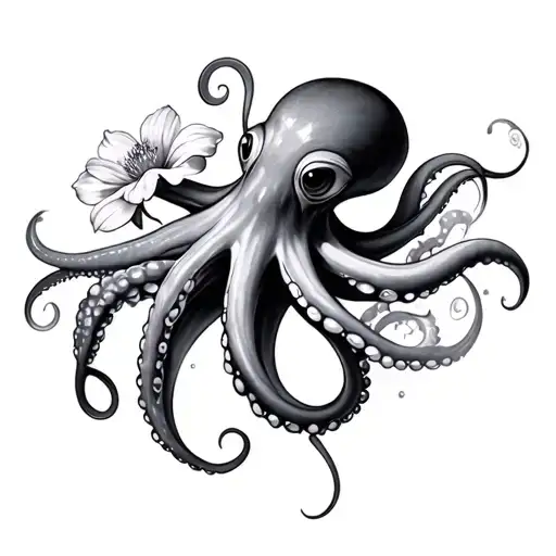 Coverup Space With octopus  flowers  - Variation 4