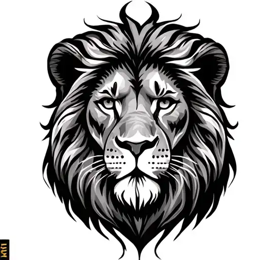 Lion face made with letters