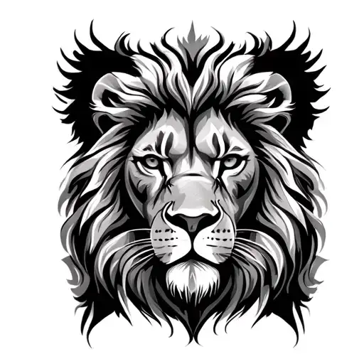 Lion face made with letters - Variation 2