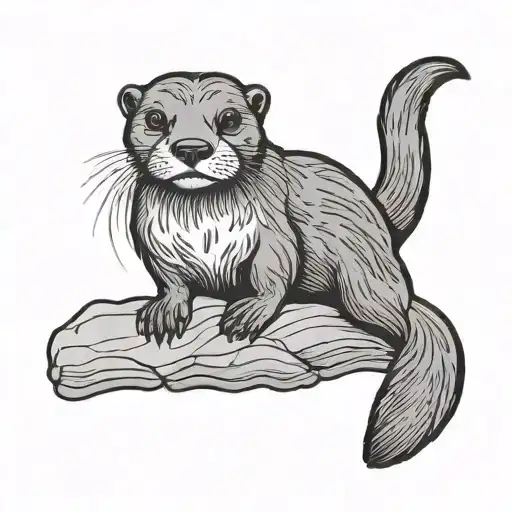 old school style otter - Variation 2