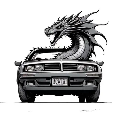 dragon eating a car - Variation 2