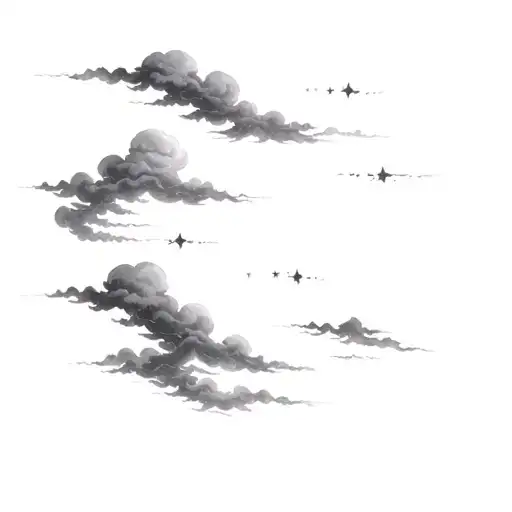 Filler japanese Clouds and wind stars - Variation 1