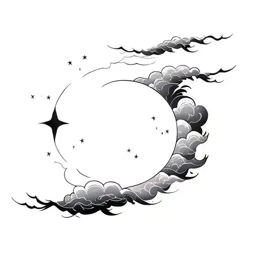 Filler japanese Clouds and wind stars - Variation 2