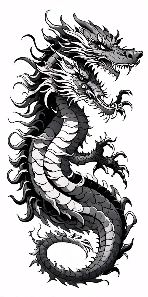 japanese dragon coiled