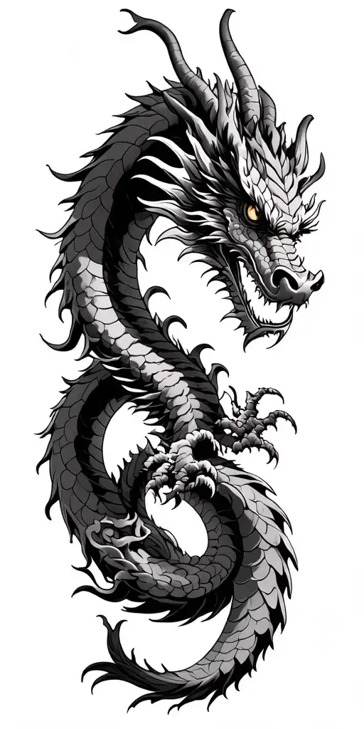 japanese dragon coiled - Variation 2