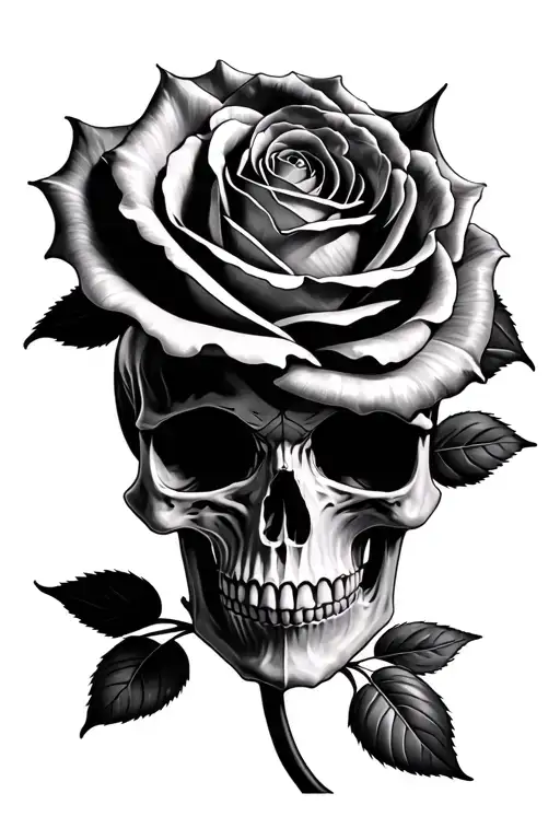skull morphing into a rose