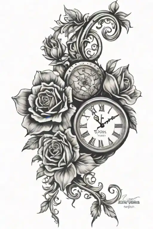 time and flowers intertwined
