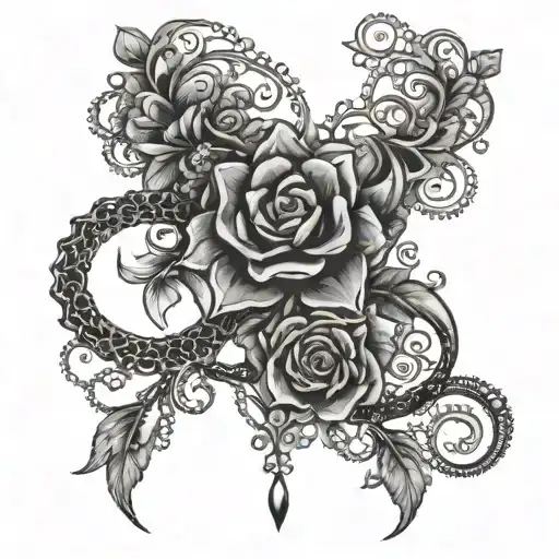 bdsm with lace and gems