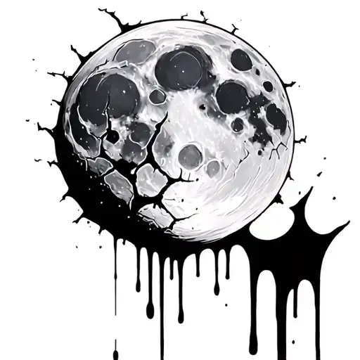 bleeding cracked moon - Variation 2