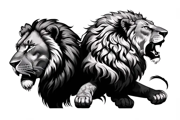 black sky with lions underneath - Variation 2