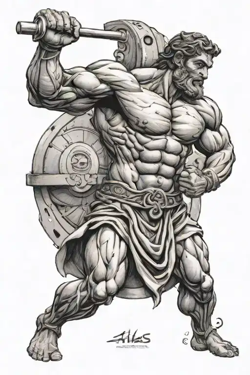 Atlas greek god lifting weights