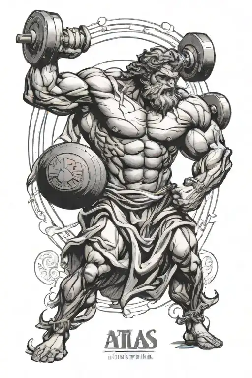 Atlas greek god lifting weights - Variation 2