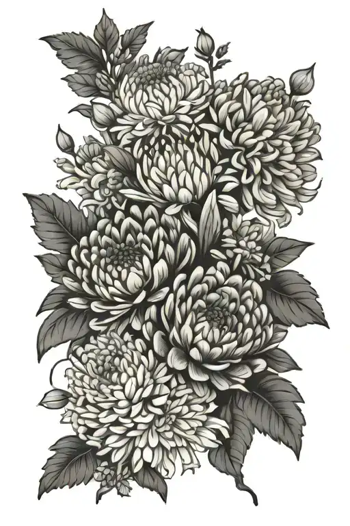 marigold and chrysanthemum bouquet - Variation 2