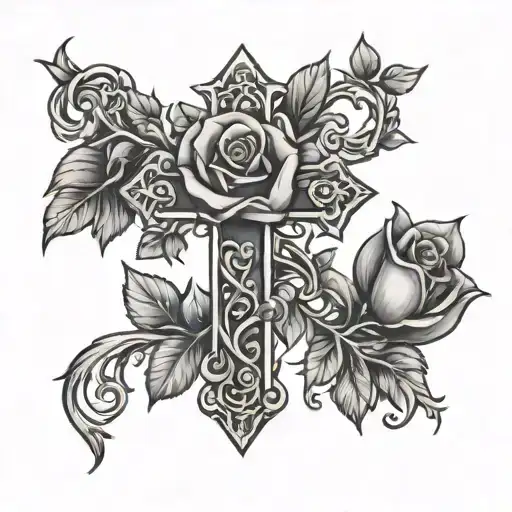 rose vine cross